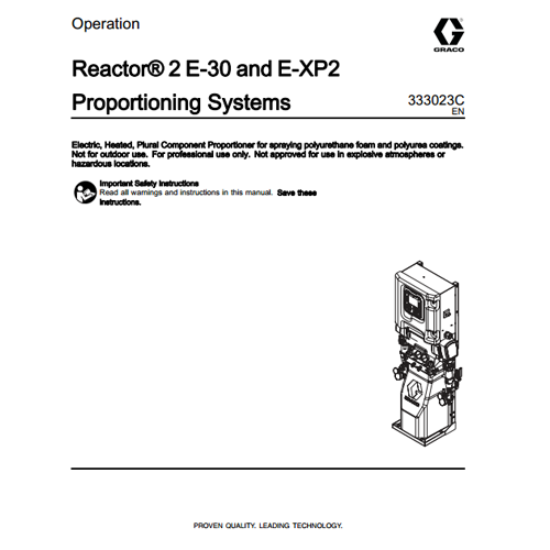 Intech Equipment and Supply Reactor 2 E30 Operation & Repair Manuals