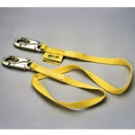 6' to 4' adjustable rope lanyard w/2 locking snap hooks, 5/8" polyester