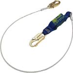 4' Wire rope lanyard w/Kevlar SofStop & 2 locking snap hooks