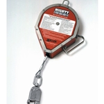 100' galvanized wire rope (3/16") lifeline w/carabiner & tagline