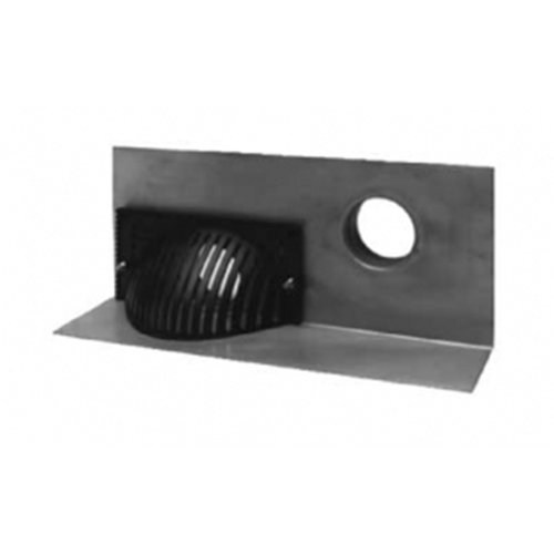2" copper parapet drain w/of