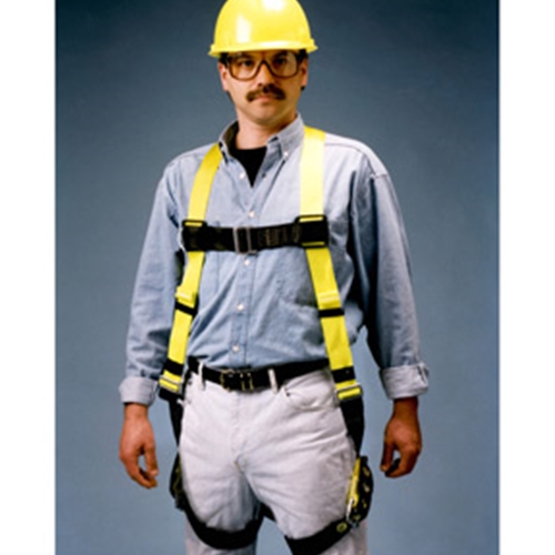 yellow non&#x2d;stretch harness mating buckle shoulder straps and mating buckle leg straps, front d&#x2d;ring &#x2d; xxlarge