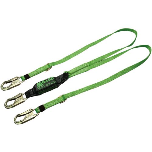 adjustable hp shock&#x2d;absorbing lanyard  4&#x2d;ft. double leg; 3 locking snap hooks